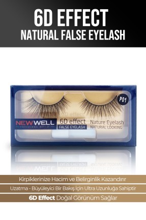 6D Effect Natural False Eyelash P01 -Takma Kirpik Thumbnail