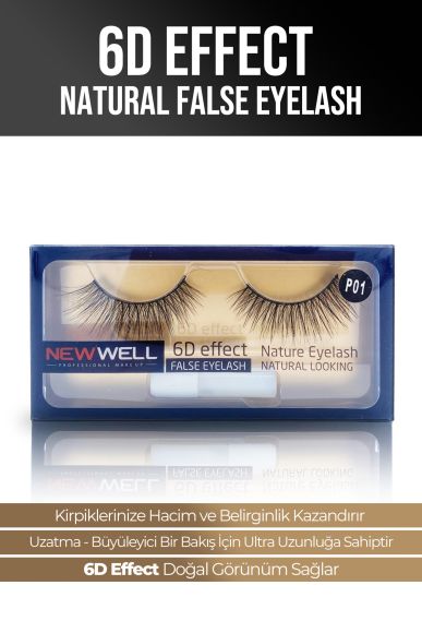 6D Effect Natural False Eyelash P01 -Takma Kirpik