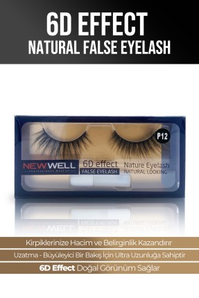 6D Effect Natural False Eyelash P12 -Takma Kirpik Thumbnail