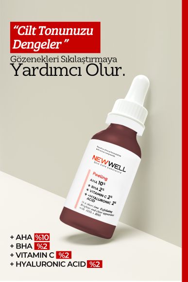 Aha & Bha Canlandırıcı & Cilt Tonu Eşitleyici Kırmızı Peeling Cilt Serumu 30 Ml -Serum