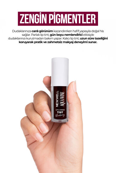 Aqua Wine Lip & Cheek Tint Yaban Mersini Aromalı 6 ML - 4