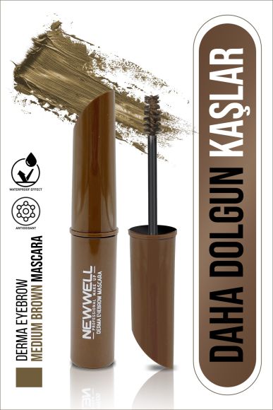 Derma Eyebrow Mascara Medium Brown | Kaş Maskarası Orta Kahve - 1