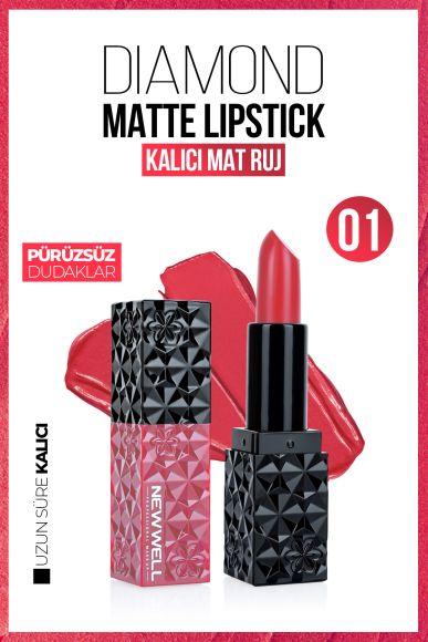 Diamond Matte Lipstick 01| Gün Boyu Kalıcı - 1