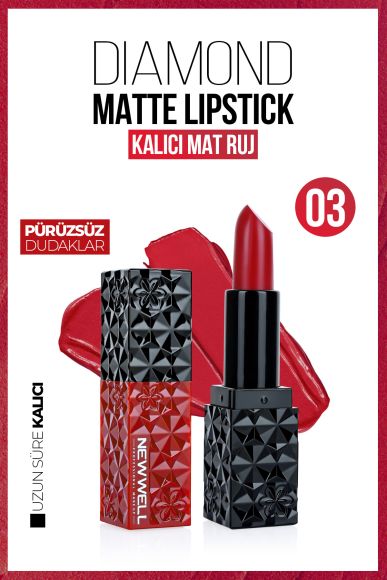 Diamond Matte Lipstick 03| Gün Boyu Kalıcı - 1
