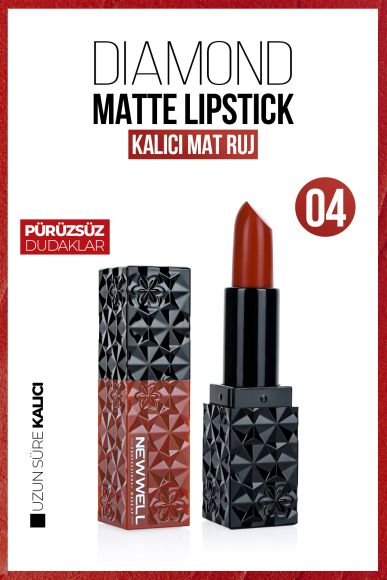 Diamond Matte Lipstick 04| Gün Boyu Kalıcı - 1