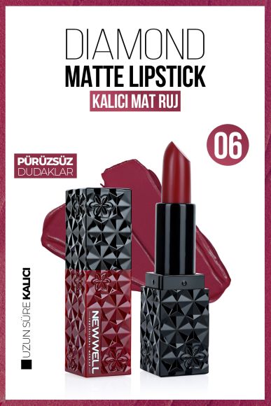 Diamond Matte Lipstick 06| Gün Boyu Kalıcı - 1