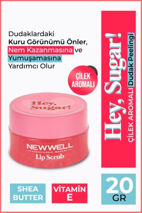 Hey Sugar! Çilek Aromalı Dudak Peelingi 20gr -Dudak Bakımı Thumbnail