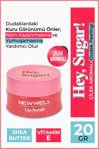 Hey Sugar! Çilek Aromalı Dudak Peelingi 20gr -Dudak Bakımı