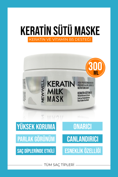 Keratin Sütü Maske (Saç Diplerine Kadar Etkili) 300ML - 1