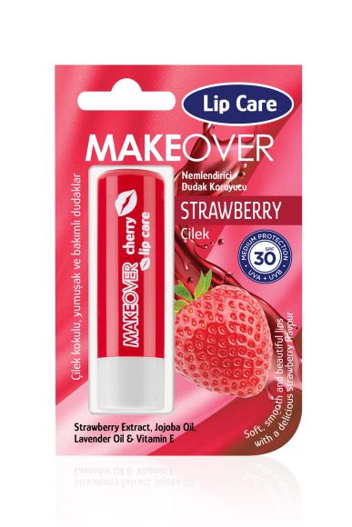 Make Over Çilek Aromalı Dudak Bakım Balsamı (30 spf) - 1