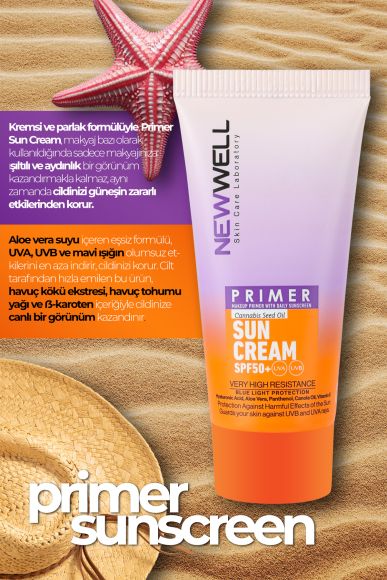 Makyaj Bazı Güneş Kremi 50 SPF+ Aydınlatıcı Etkili Primer Sunscreen 50 ML - 5