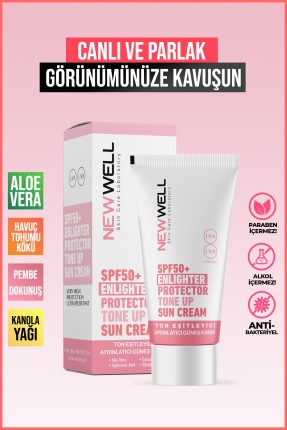 Ton Eşitleyici Yüksek Koruma Etkili Spf50+ Aydınlatıcı Pembe Yüz Güneş Kremi 50 ML -Güneş Bakımı Thumbnail