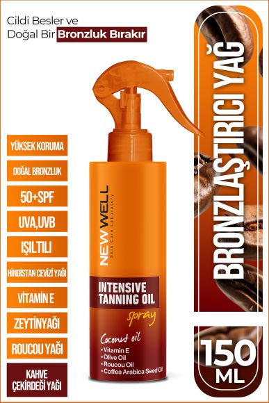 Yoğun Bronzlaştırma Spreyi Kahve Çekirdeği Yağı 150 ML - 1